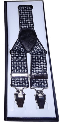 Mentiezi Y- Back Suspenders for Men(Black)