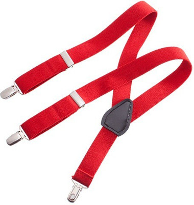 A&S Y- Back Suspenders for Men(Red)