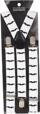 Eccellente Y- Back Suspenders for Men(White)