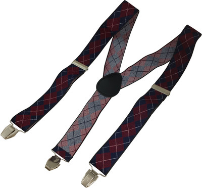 Ammvi Creations Y- Back Suspenders for Men(Red, Blue)