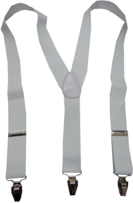 Navaksha Y- Back Suspenders for Men(White)