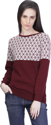 Kalt Self Design Round Neck Casual Women Multicolor Sweater