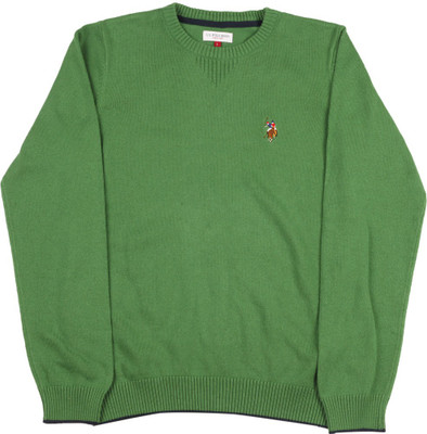 US Polo Kids Round Neck Casual Boys Green Sweater, Me. green