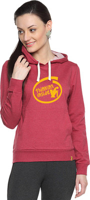 Campus Sutra Full Sleeve Printed Women Sweatshirt, Maroon