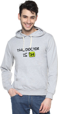 Campus Sutra Full Sleeve Printed Men Sweatshirt, Grey