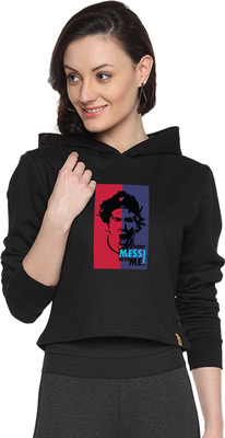 Campus Sutra Full Sleeve Printed Women Sweatshirt, Black