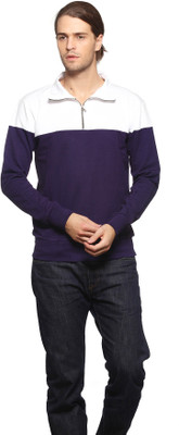 Gritstones Full Sleeve Solid Men's Sweatshirt, White