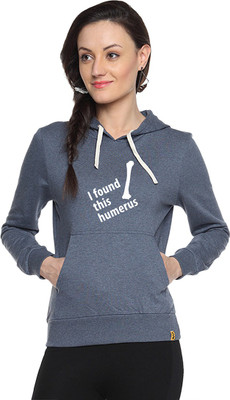 Campus Sutra Full Sleeve Printed Women Sweatshirt, Denim
