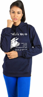 Campus Sutra Full Sleeve Printed Women Sweatshirt, Blue