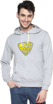 Campus Sutra Full Sleeve Printed Men Sweatshirt, Grey