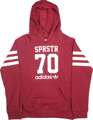 ADIDAS Full Sleeve Printed Girls Sweatshirt, Cburgu/white