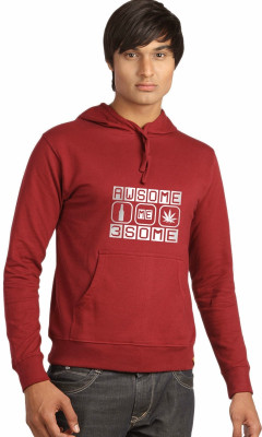 Campus Sutra Full Sleeve Printed Men Sweatshirt, Maroon