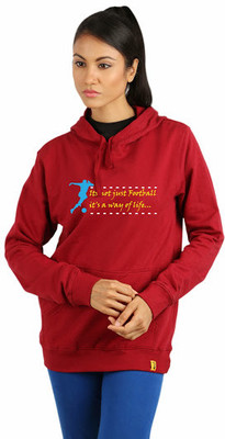 Campus Sutra Full Sleeve Solid Women Sweatshirt, Red