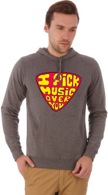 Campus Sutra Full Sleeve Solid Men Sweatshirt, Charcoal grey