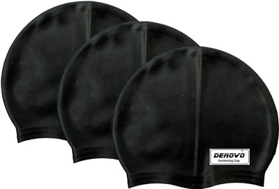 DeNovo Imported Set of 3 Swimming Cap(Black, Pack of 3)
