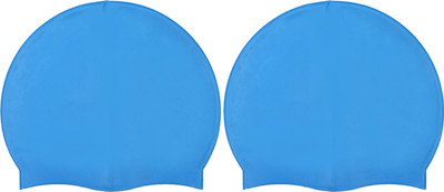 Baspo AQ-22 Swimming Cap(Blue, Pack of 2)