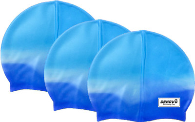 DeNovo Imported Set of 3 Swimming Cap(Blue, Pack of 3)