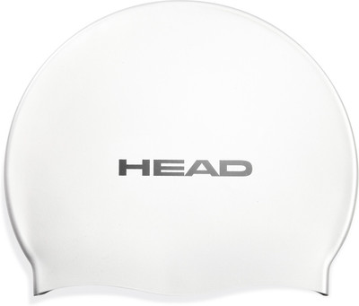 Head Silicone Flat Swimming Cap(White, Pack of 1)
