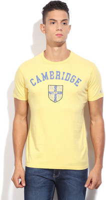 Pepe Jeans Printed Men's Round Neck Yellow T-Shirt, Gol-mel