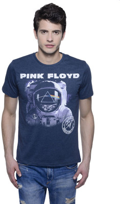 Pink Floyd Printed Men' Round Neck Blue T-Shirt, Navy melange