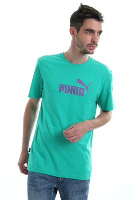 Puma Printed Men' Round Neck Green T-Shirt, Vivid green