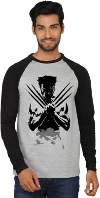 SayItLoud Printed Men' Round Neck Grey, Black T-Shirt