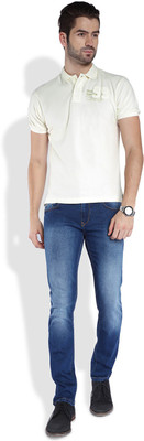 Parx Solid Men's Polo Neck White T-Shirt