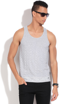 Indicode Graphic Print Men's Round Neck Grey T-Shirt, 913