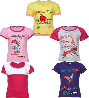 Gkidz Casual Cotton Top(Multicolor, Pack of 5