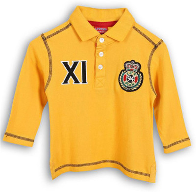 Lilliput Boys Solid T Shirt(Yellow, Pack of 1