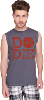 SayItLoud Printed Men' Round Neck Grey T-Shirt