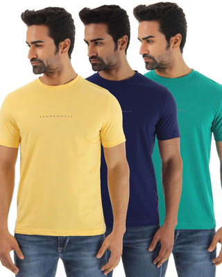 Fahrenheit Solid Men's Round Neck Yellow, Dark Blue, Green T-Shirt(Pack of 3, Parakeet/maize/electric blue
Fahrenheit Solid Men's Round Neck Yellow, Dark Blue, Green T-Shirt(Pack of 3, Parakeet/maize/electric blue