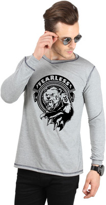 SayItLoud Printed Men's Round Neck Grey T-Shirt