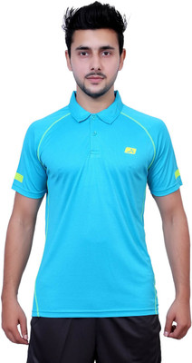 Vector X Solid Men's Polo Neck Light Blue T-Shirt, Sky