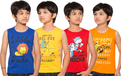 Maniac Boys Printed T Shirt(Multicolor, Pack of 4, Multi