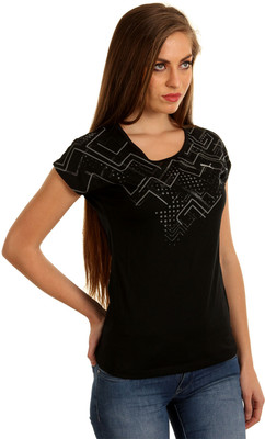 Puma Graphic Print Women' Round Neck Black T-Shirt