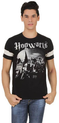 Harry Potter Printed Men' Round Neck Black T-Shirt