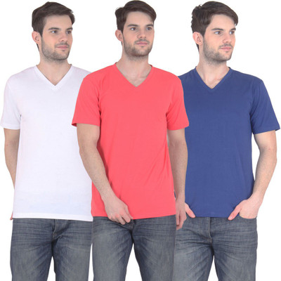 E'Hiose Solid Men's V-neck Multicolor T-Shirt(Pack of 3, Blue;carrot;white
E'Hiose Solid Men's V-neck Multicolor T-Shirt(Pack of 3, Blue;carrot;white