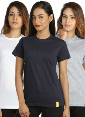 Campus Sutra Solid Women's Round Neck Blue, White, Grey T-Shirt(Pack of 3, White;blue;grey
Campus Sutra Solid Women's Round Neck Blue, White, Grey T-Shirt(Pack of 3, White;blue;grey