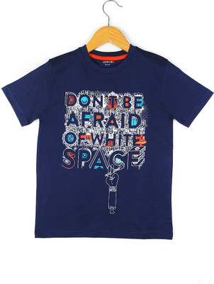 Poppers by Pantaloons Boys Graphic Print T Shirt(Dark Blue, Pack of 1, Navy