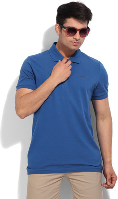 ADIDAS Solid Men's Polo Neck Blue T-Shirt, Blubir