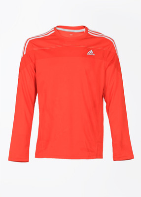 ADIDAS Solid Men' Round Neck Orange T-Shirt