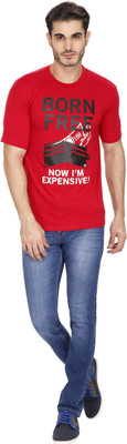 Sparky Printed Men's Round Neck Red T-Shirt