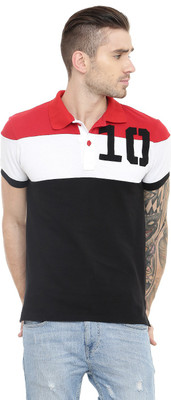 Gritstones Printed Men's Polo Neck Black T-Shirt, Black7