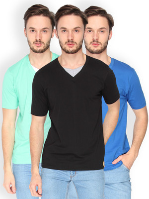 Campus Sutra Solid Men V-neck Black, Blue, Light Green T-Shirt(Pack of 3), Black;blue;sea green
Campus Sutra Solid Men V-neck Black, Blue, Light Green T-Shirt(Pack of 3), Black;blue;sea green
