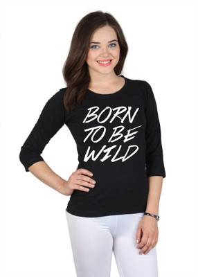 SayItLoud Graphic Print Women' Round Neck Black T-Shirt
