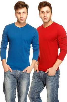 Gritstones Solid Men's V-neck Blue, Maroon T-Shirt(Pack of 2, Indigo/maroon
Gritstones Solid Men's V-neck Blue, Maroon T-Shirt(Pack of 2, Indigo/maroon