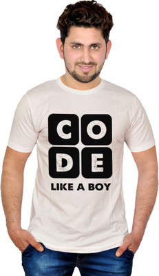 INKIT Graphic Print Men's Round Neck White T-Shirt
