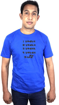 SVX Printed Men's Round Neck Blue T-Shirt, Royal blue