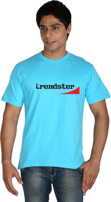 Trendster Printed Men' Round Neck Light Blue T-Shirt